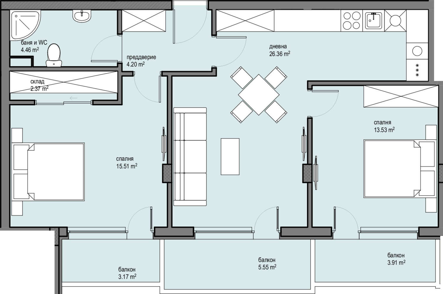 2- and 3-bedroom spacious apartments with quick access to the New Bulgarian University and the center 2- and 3-bedroom spacious apartments with quick access to the New Bulgarian University and the center