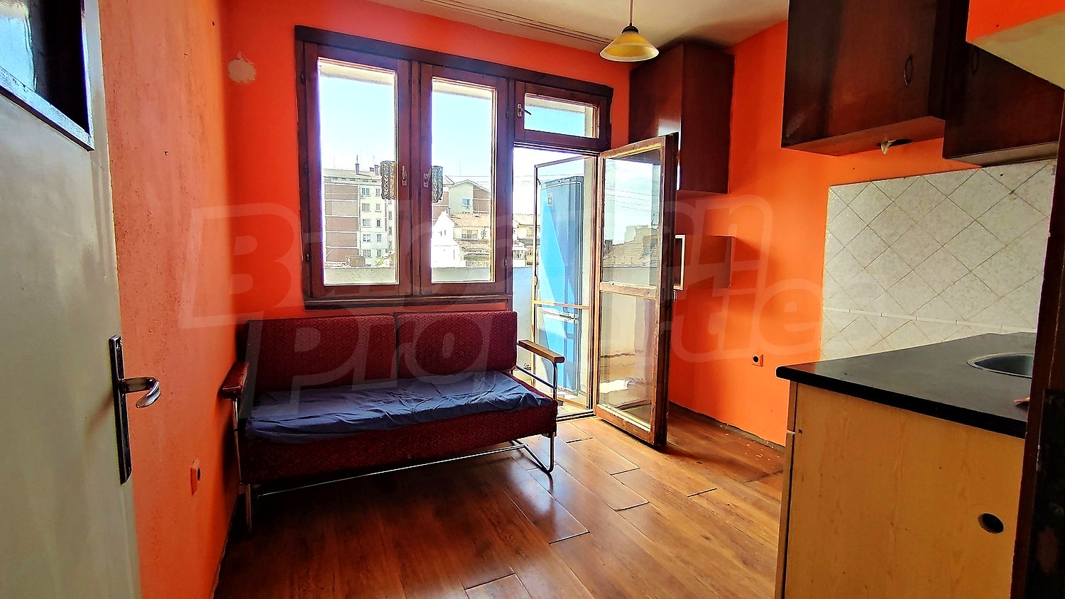 inside, kitchen, balcony, furnished
