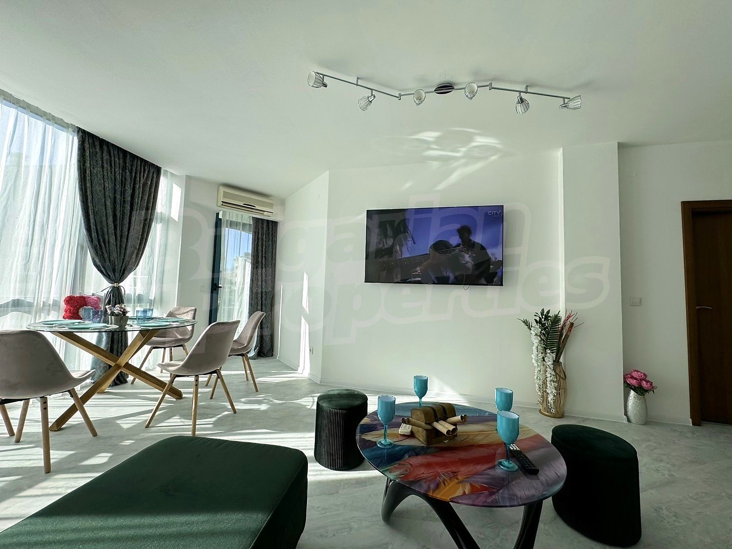 inside, living room, furnished, balcony
