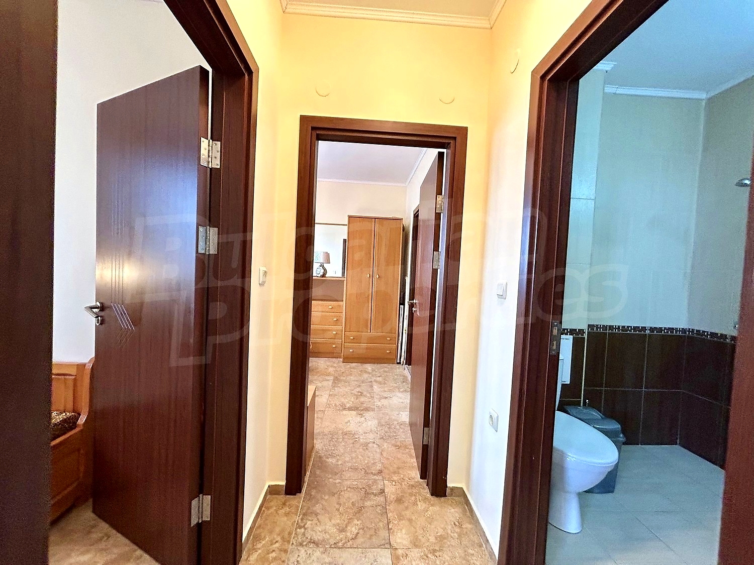 inside, hallway, bathroom, toilet, bedroom