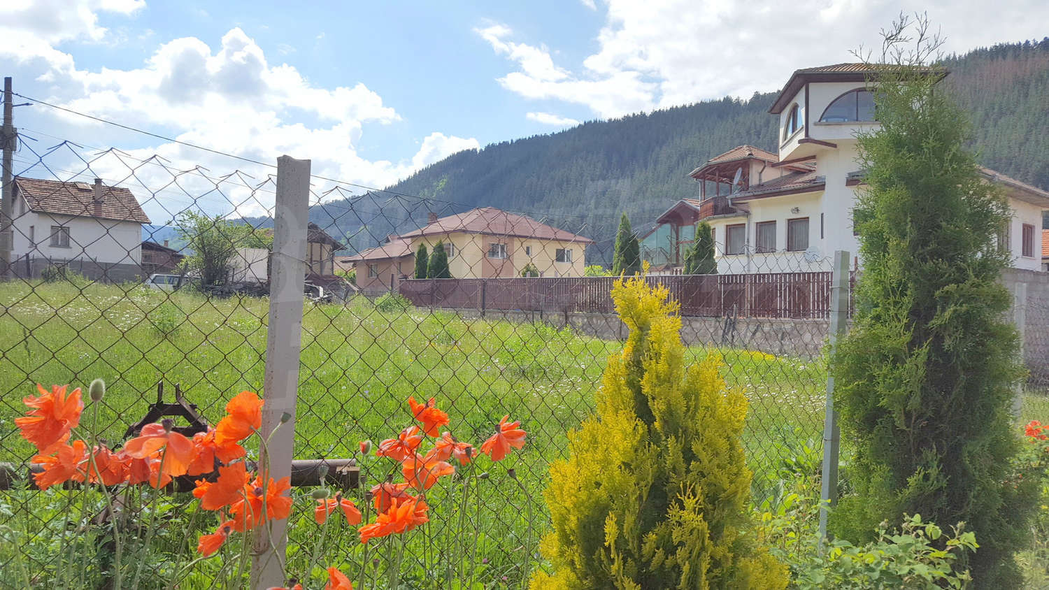 outside, green area, facade, mountain