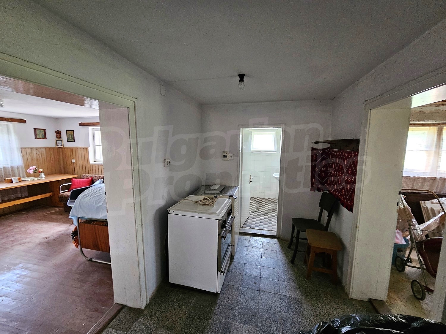 inside, kitchen, living room, bedroom