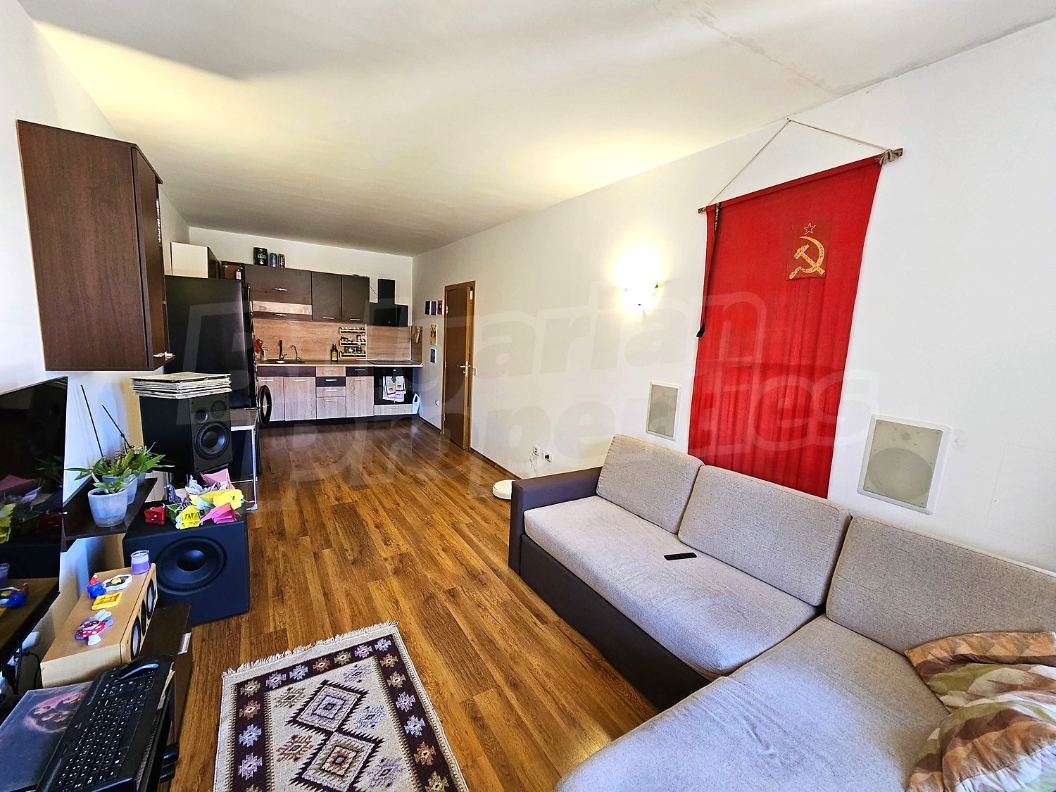 inside, living room, kitchen, furnished