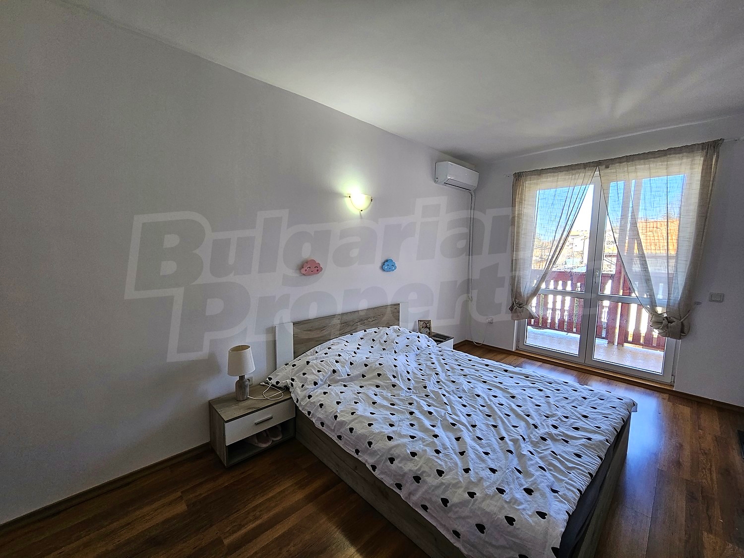 inside, bedroom, balcony