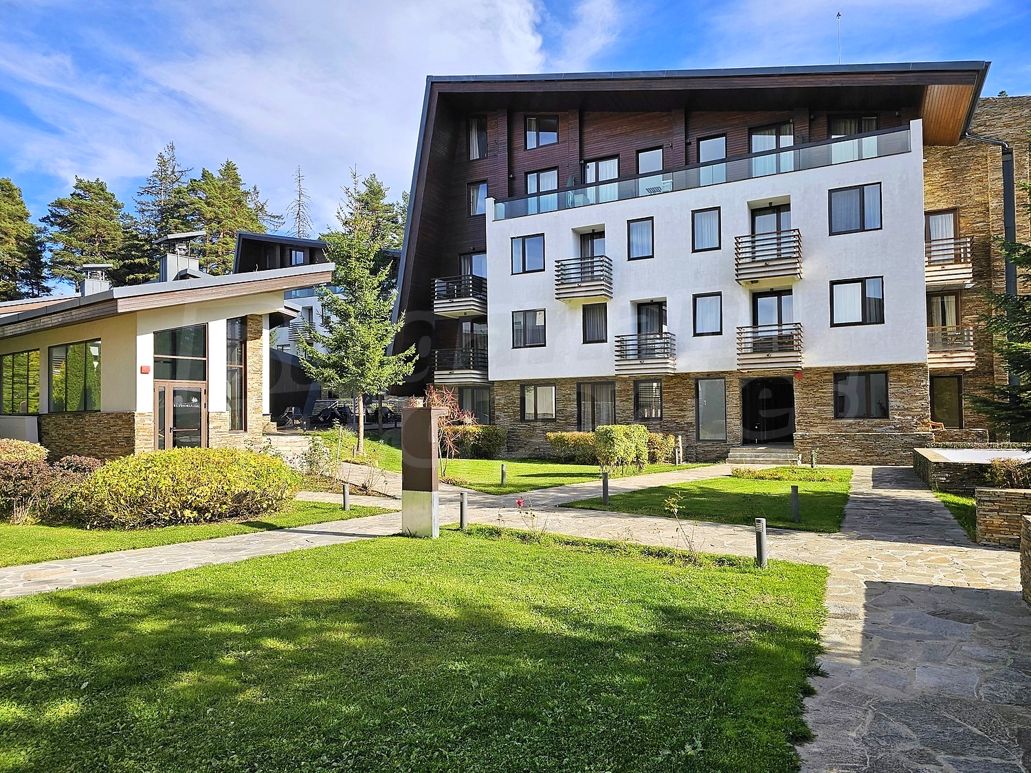 facade, garden, green area