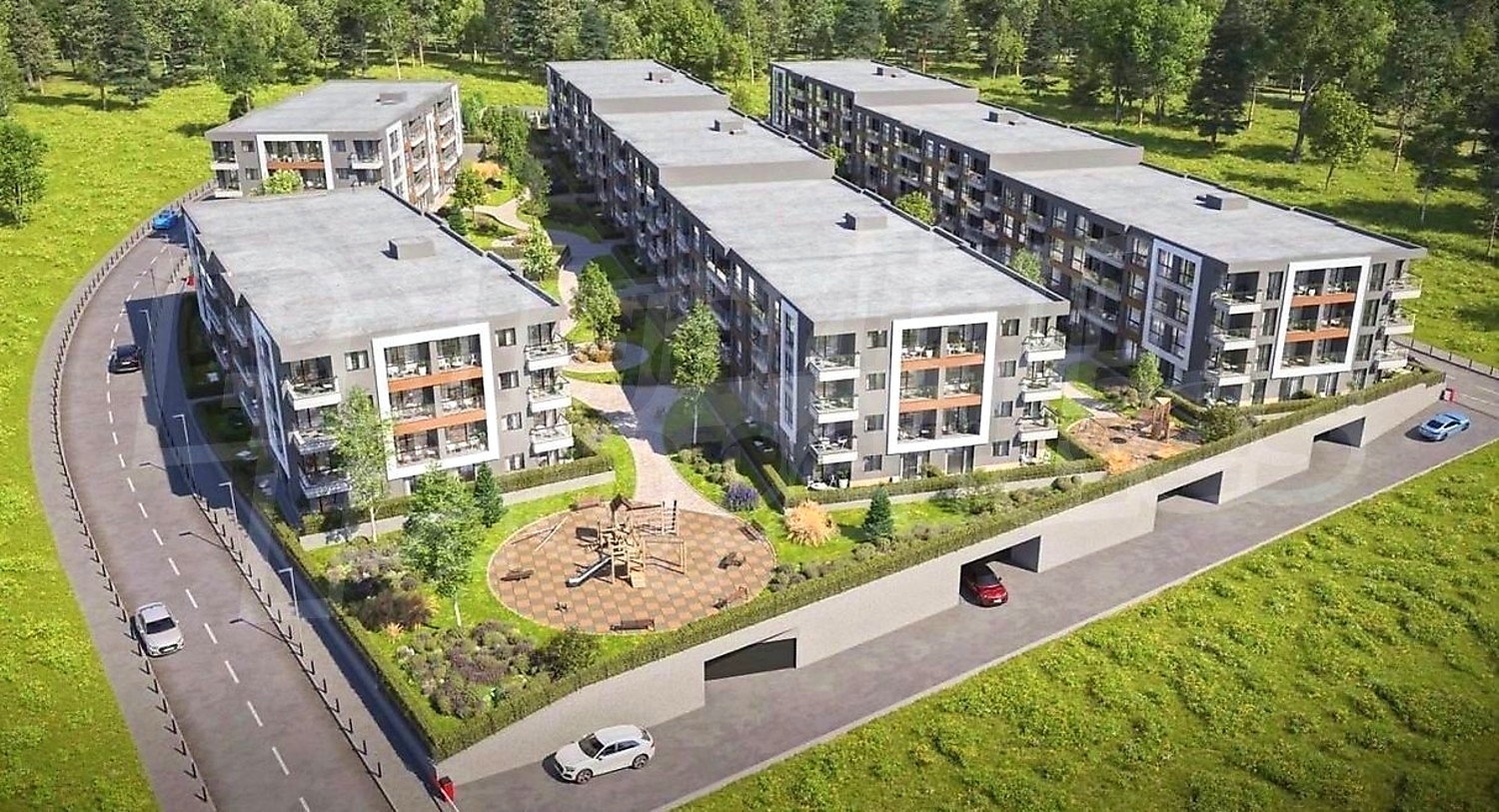 outside, facade, green area, parking, garden