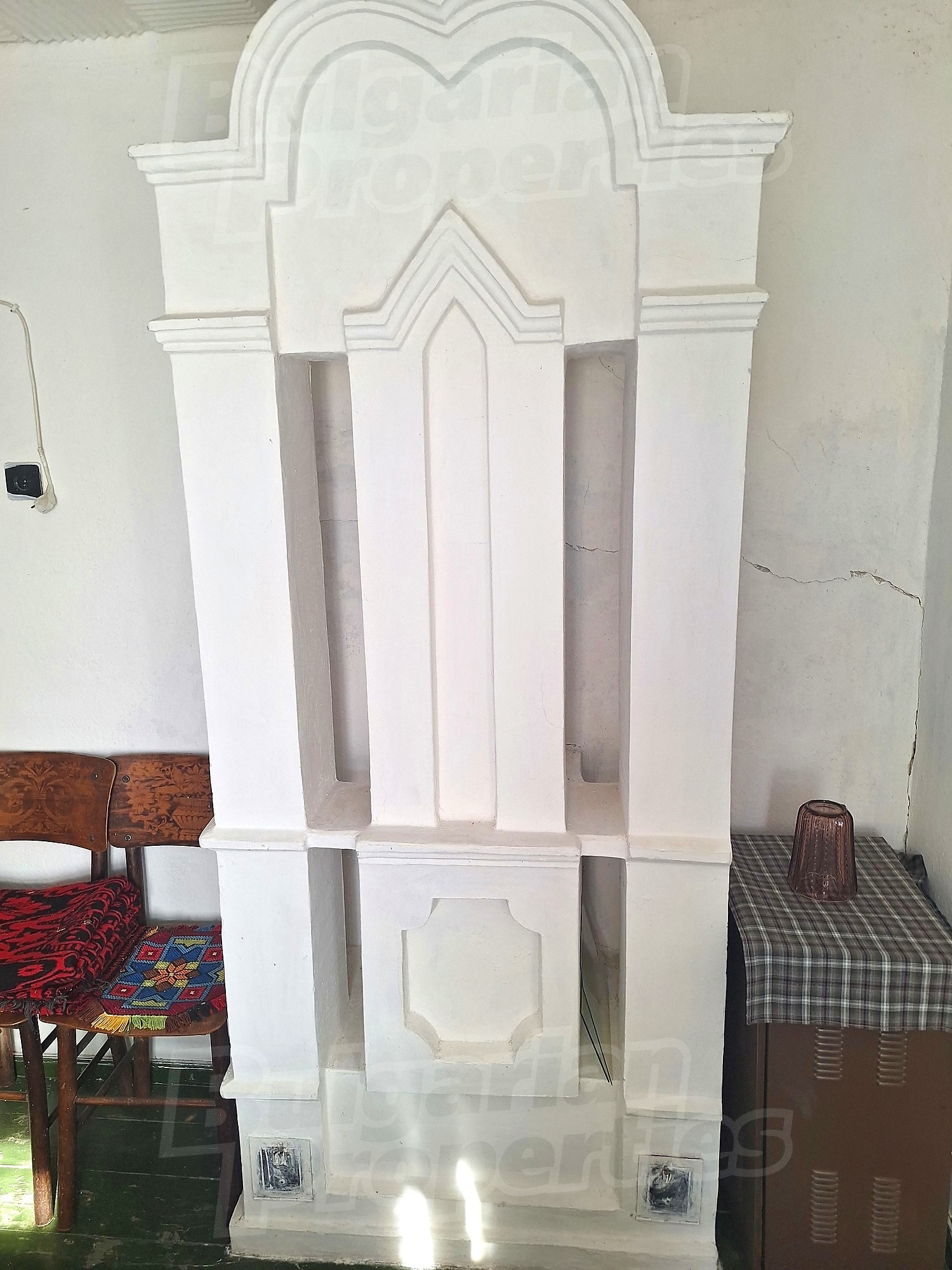 inside, fireplace