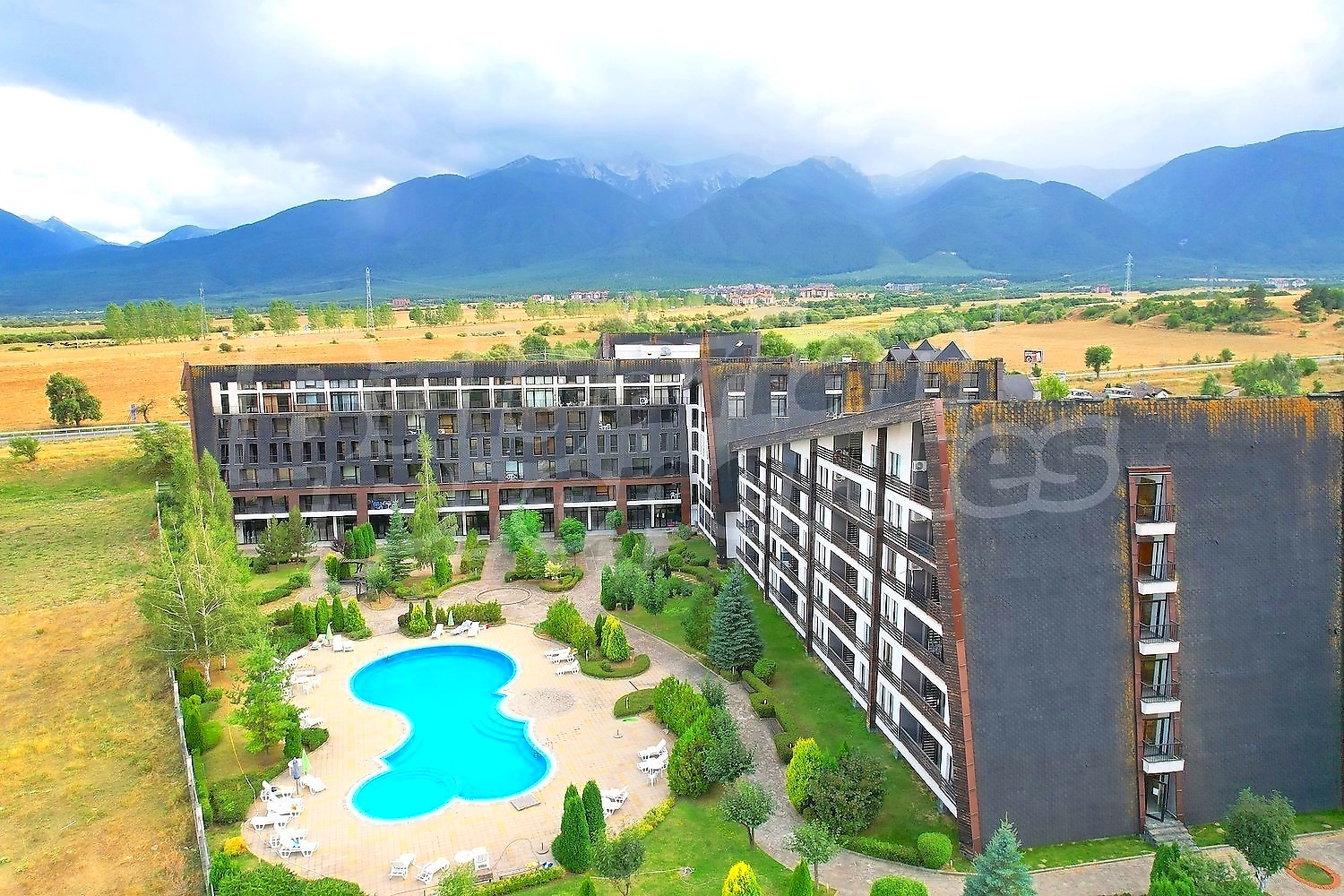 outside, pool, mountain, garden, facade
