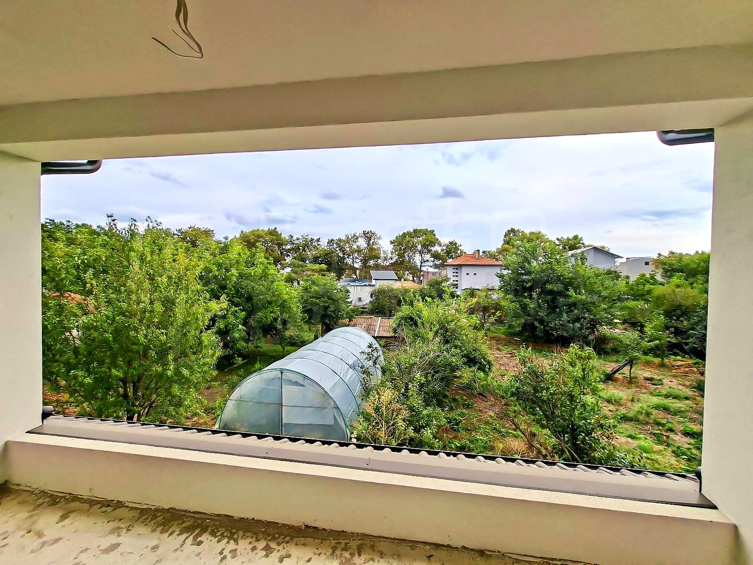 balcony, green area, outside, view from balcony