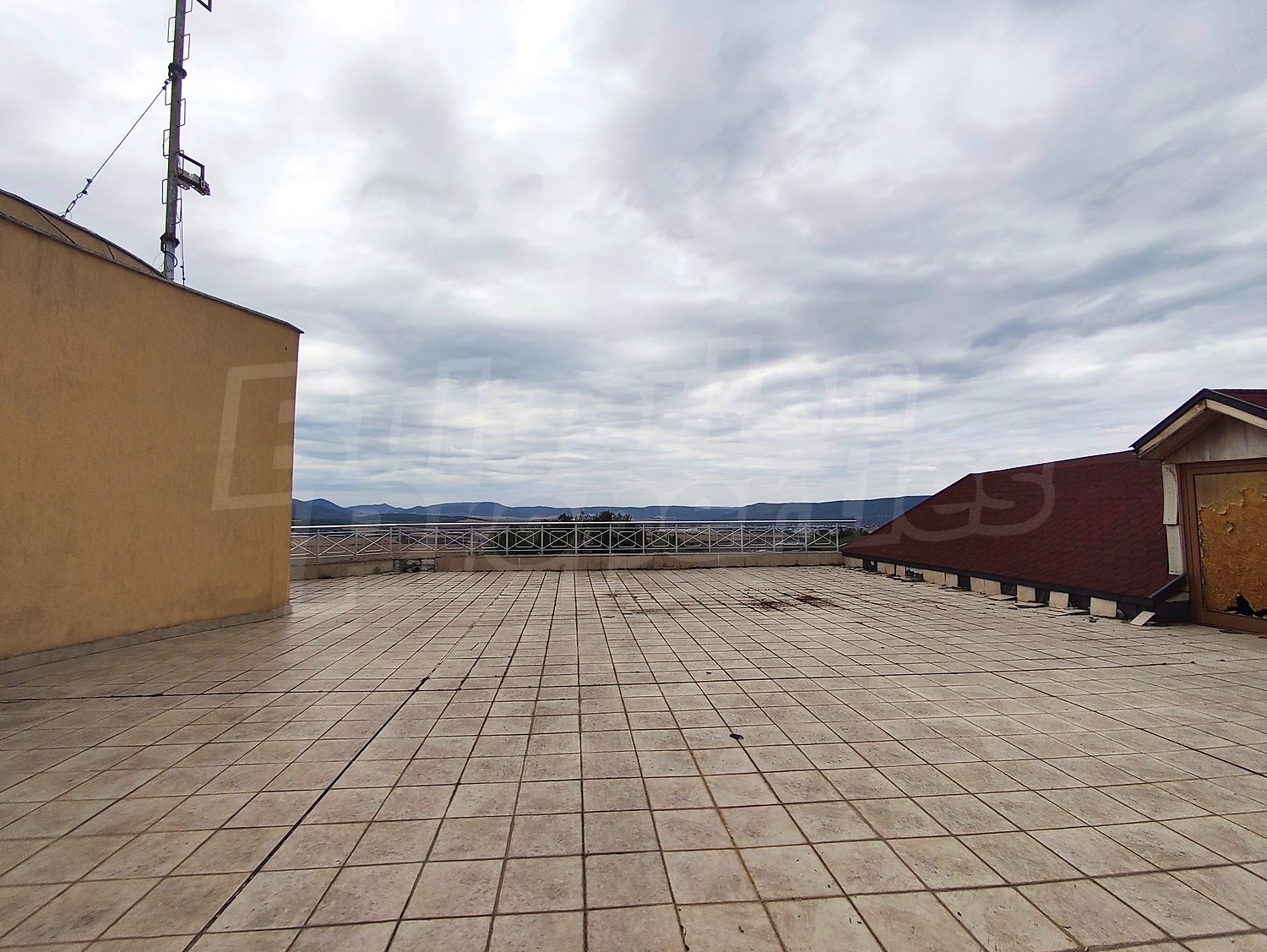 outside, view from balcony, mountain
