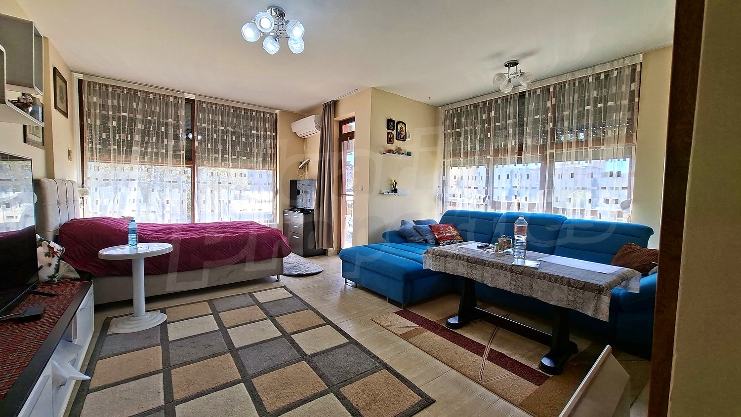 inside, living room, bedroom, furnished