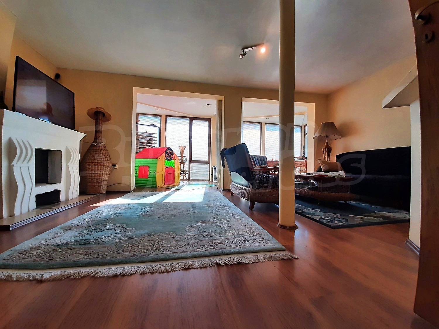 inside, living room, fireplace, furnished