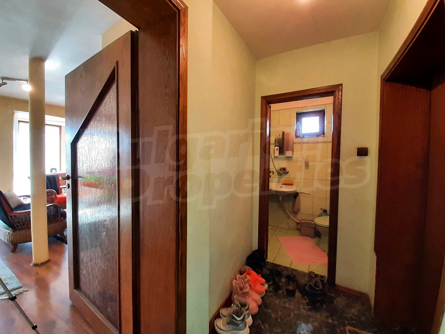 inside, hallway, bathroom, furnished