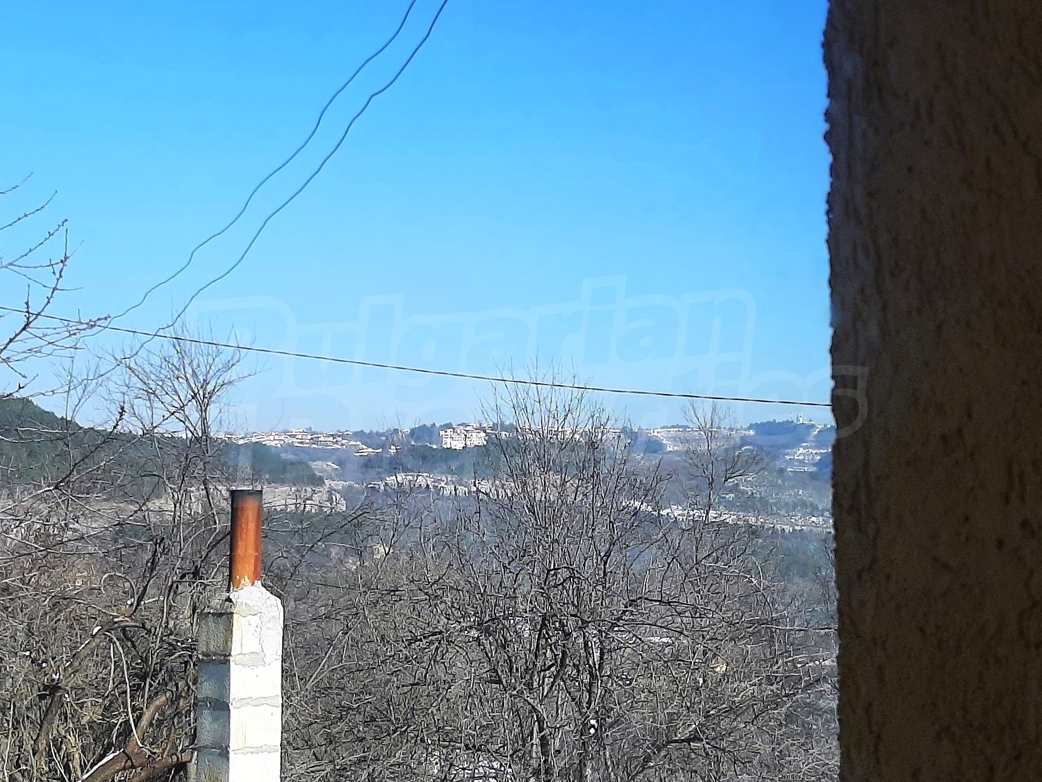 outside, view from balcony, mountain