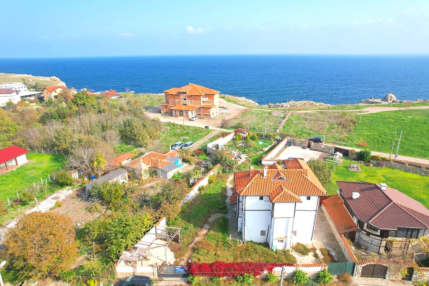 outside, sea, green area, facade, garden