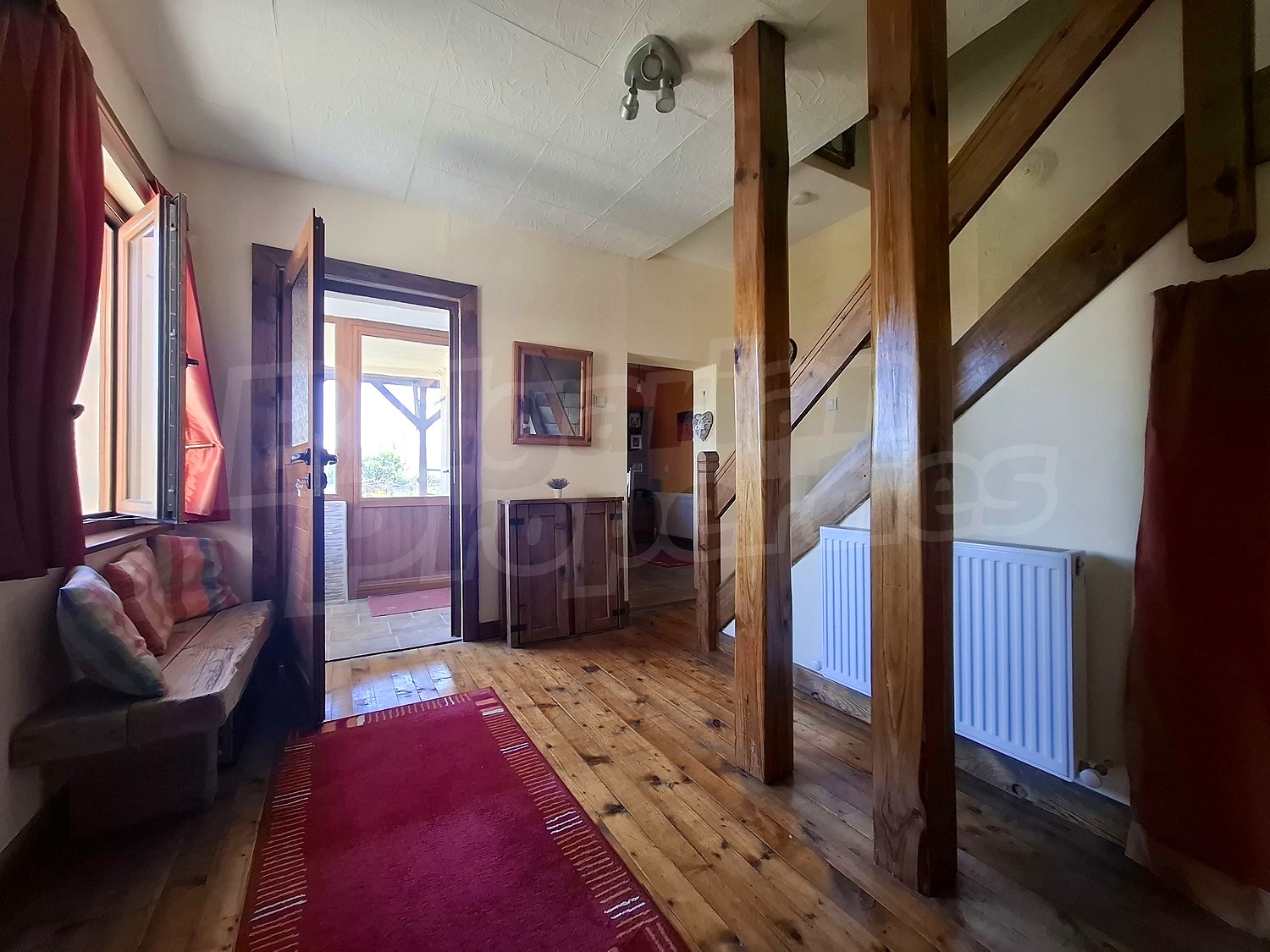 inside, hallway, stairs, furnished
