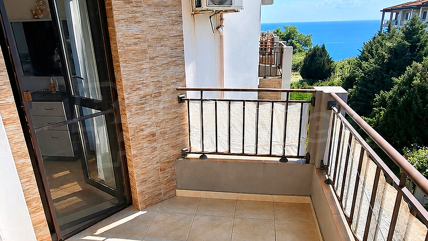 balcony, view from balcony, outside, sea