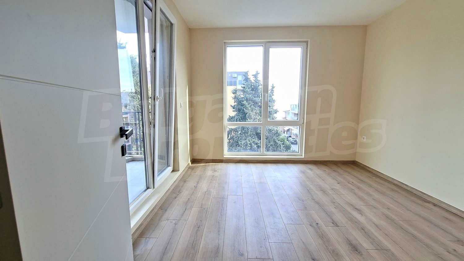 inside, unfurnished, view from balcony