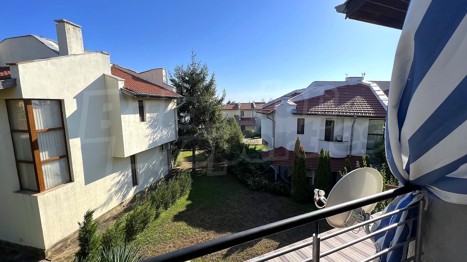 balcony, outside, view from balcony, garden