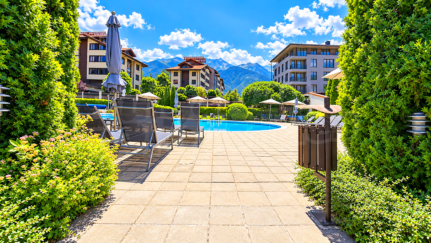 outside, pool, mountain, garden