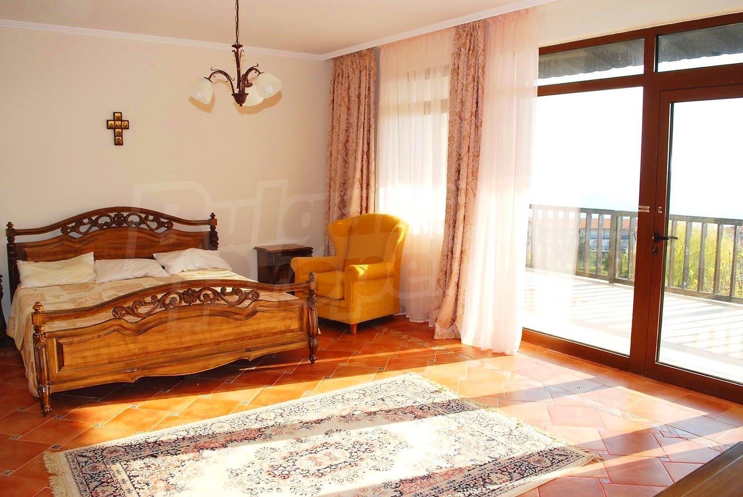 inside, bedroom, balcony, furnished, view from balcony