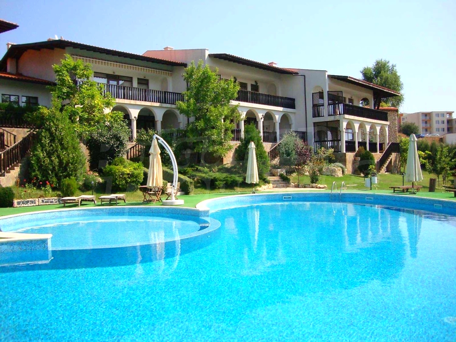 outside, pool, garden, facade
