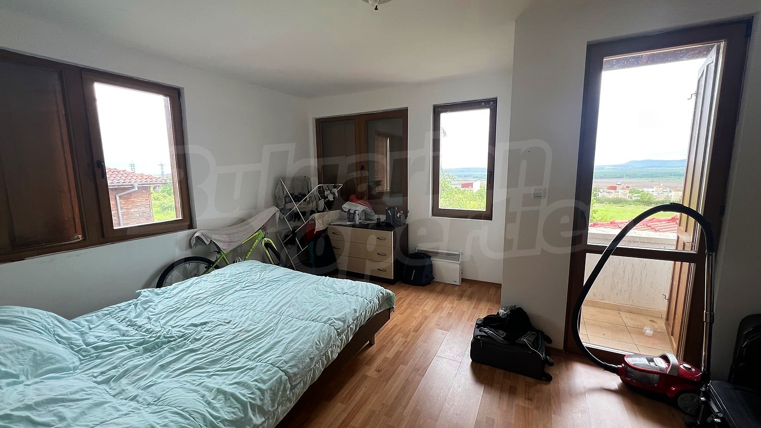 bedroom, balcony, view from balcony