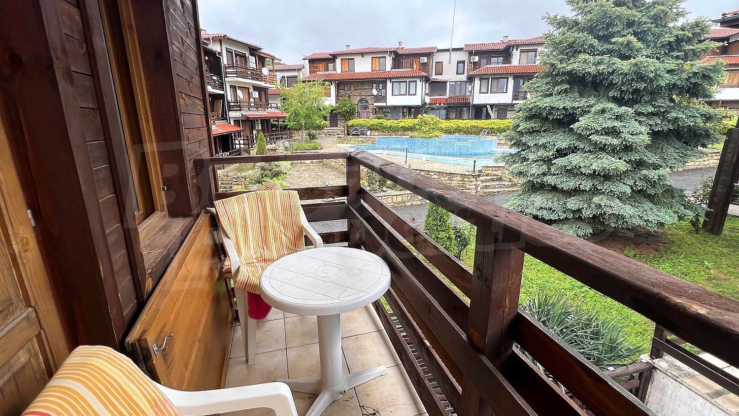 balcony, view from balcony, furnished