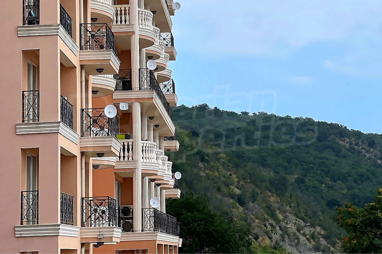 outside, facade, balcony, mountain