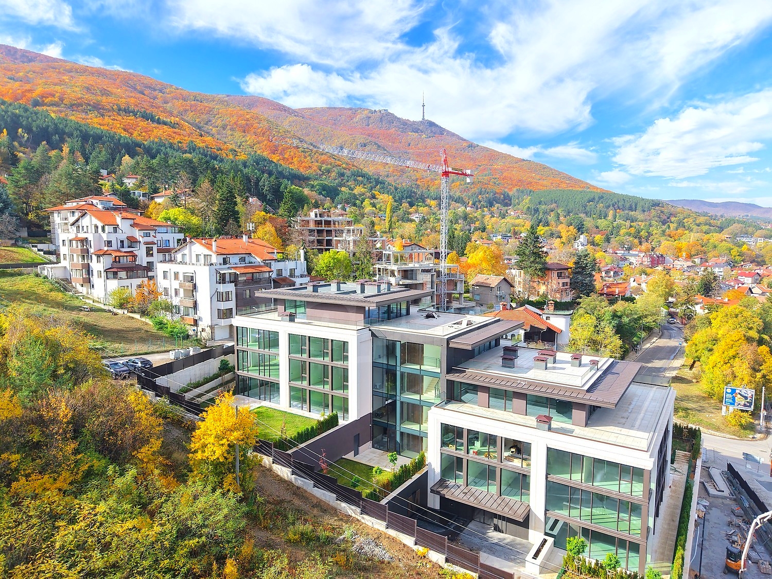 outside, mountain, facade, green area