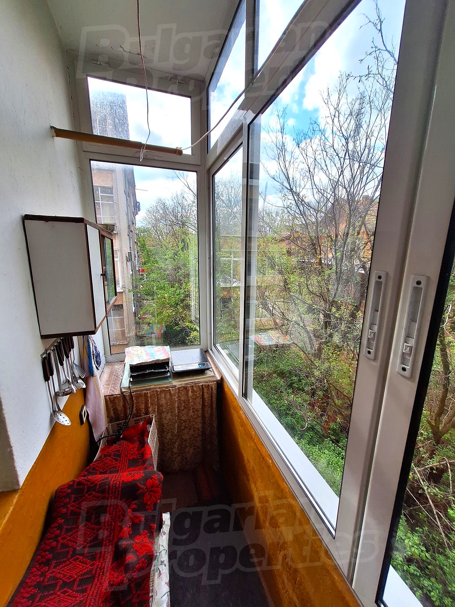 balcony, view from balcony, furnished, outside, green area