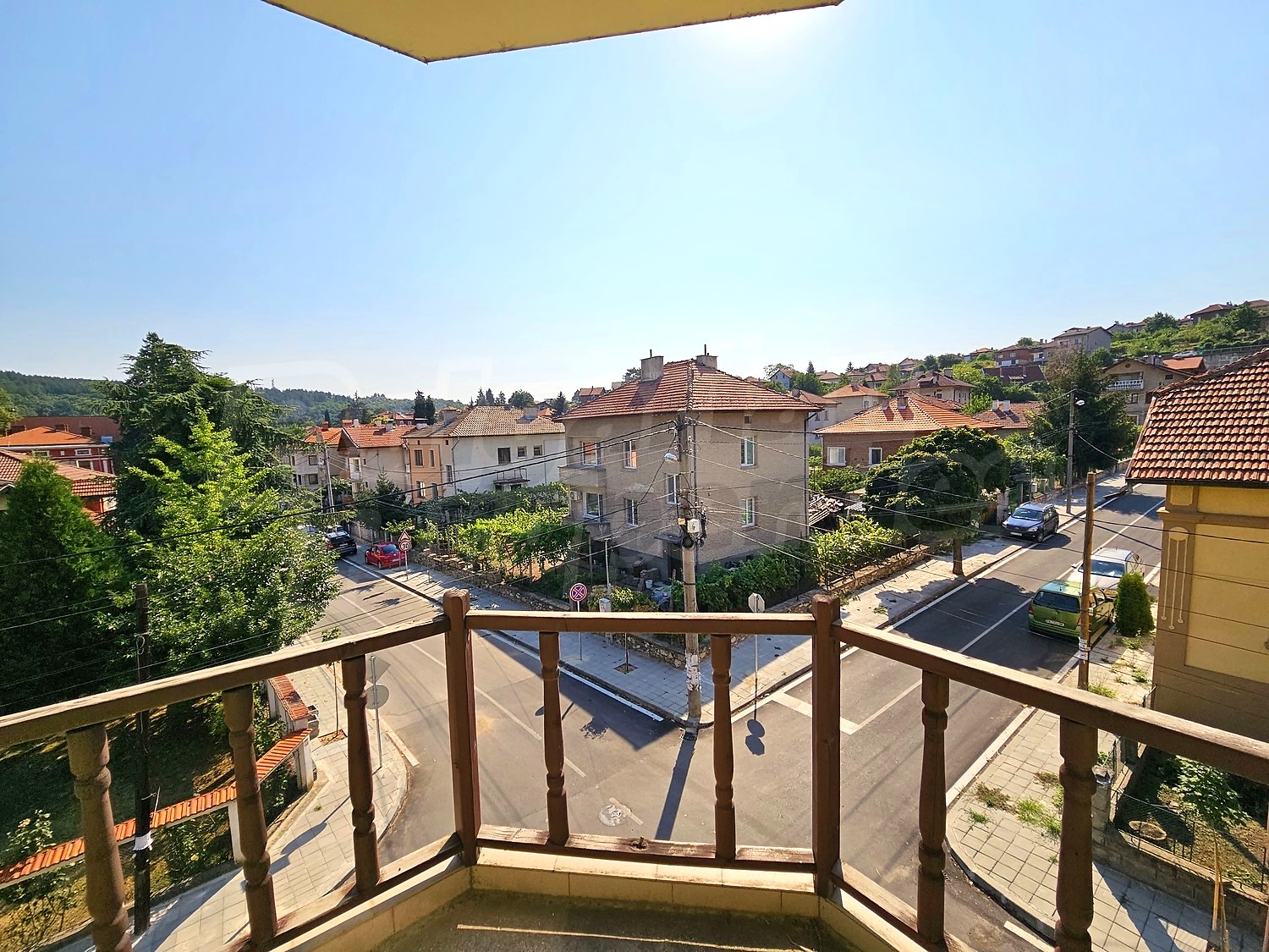 balcony, outside, view from balcony, green area