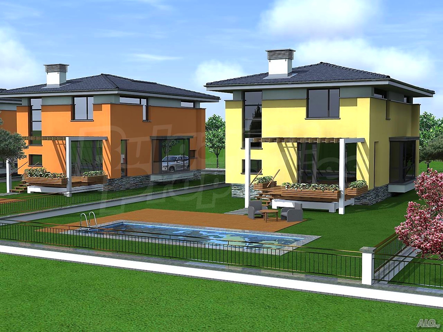 outside, facade, garden, pool