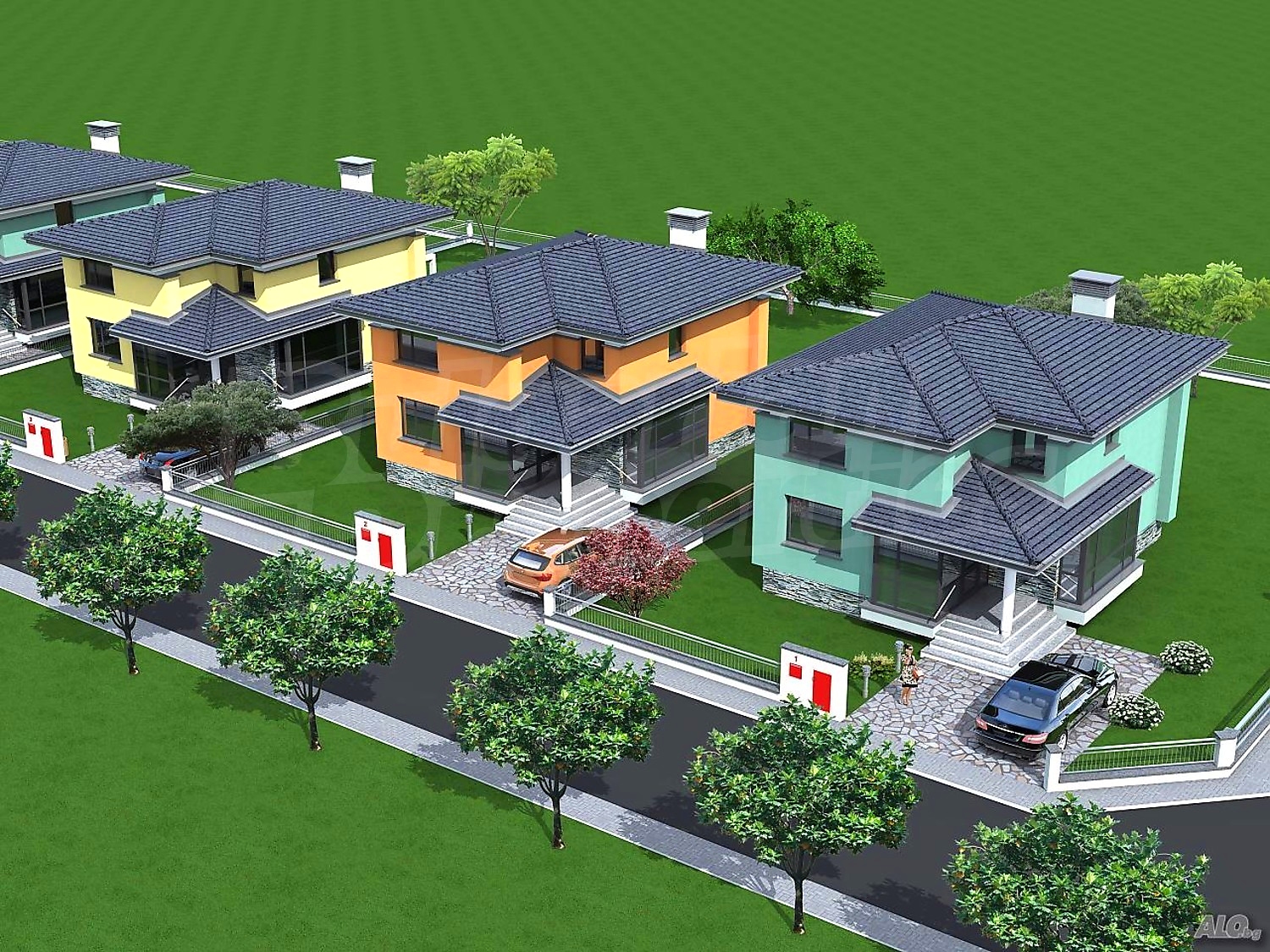 outside, facade, green area, parking