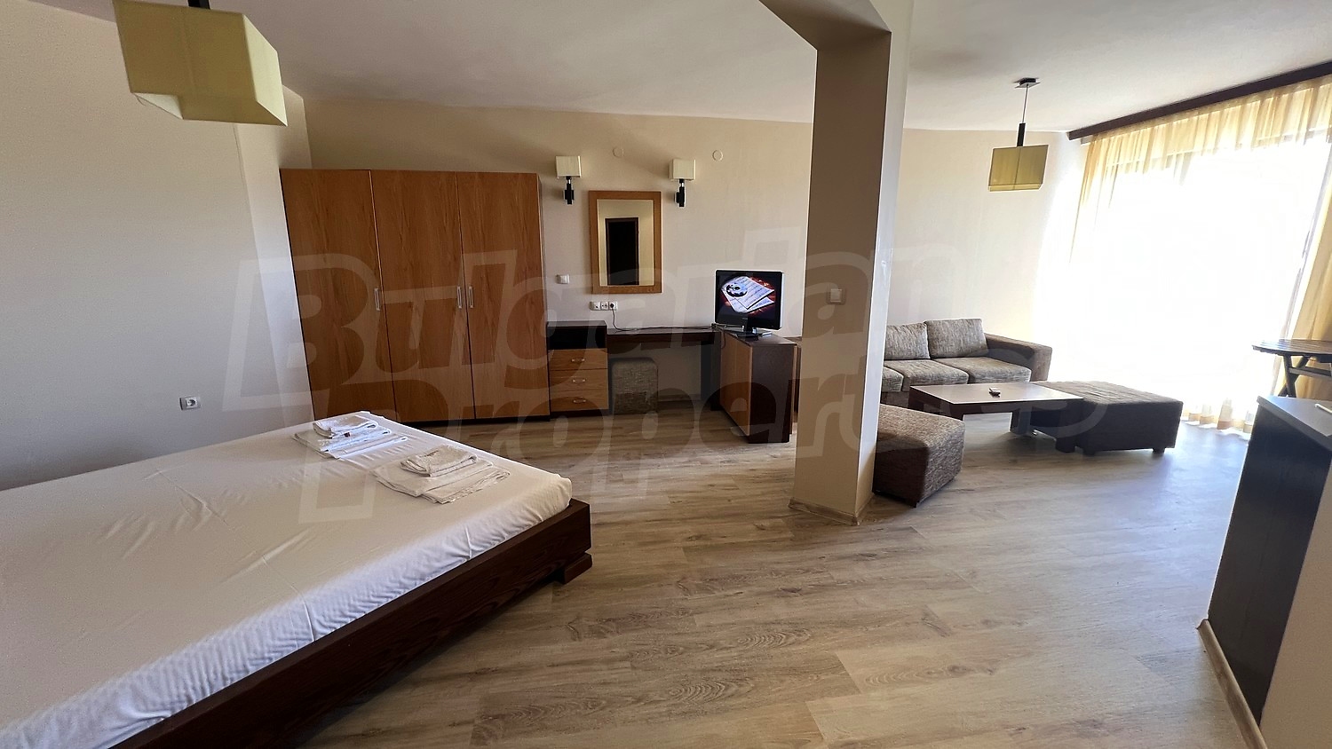 inside, bedroom, living room, furnished