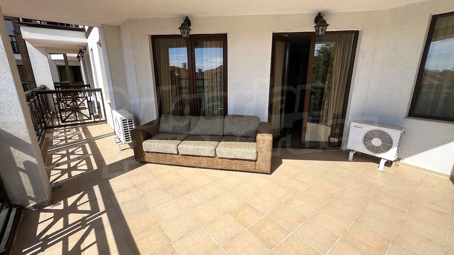 balcony, furnished
