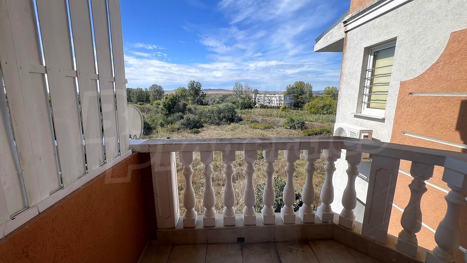 balcony, view from balcony, outside, green area