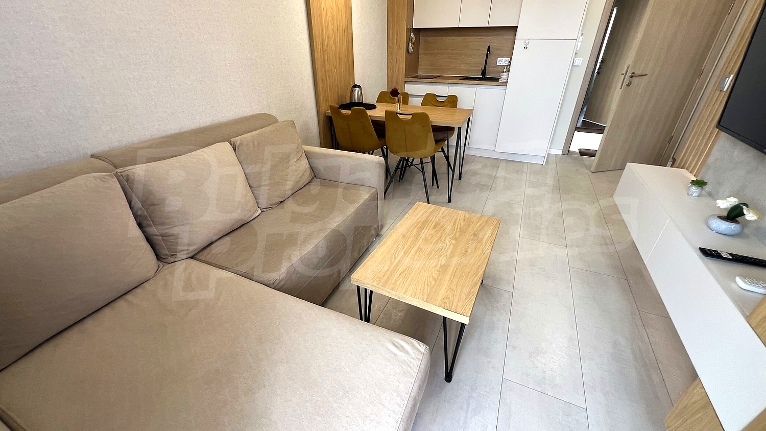 inside, living room, kitchen, furnished
