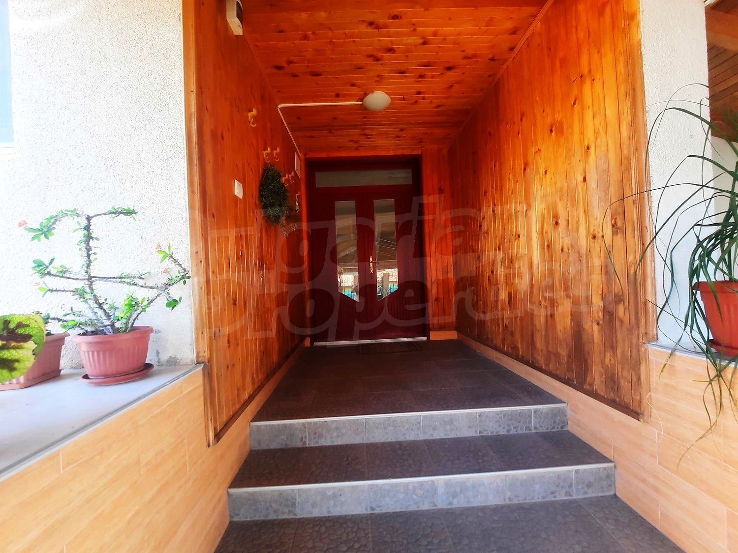 outside, inside building entrance