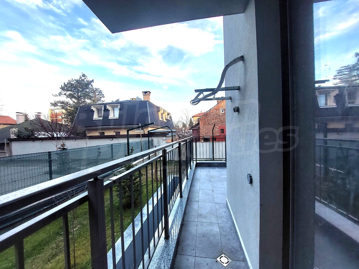balcony, view from balcony, outside, facade