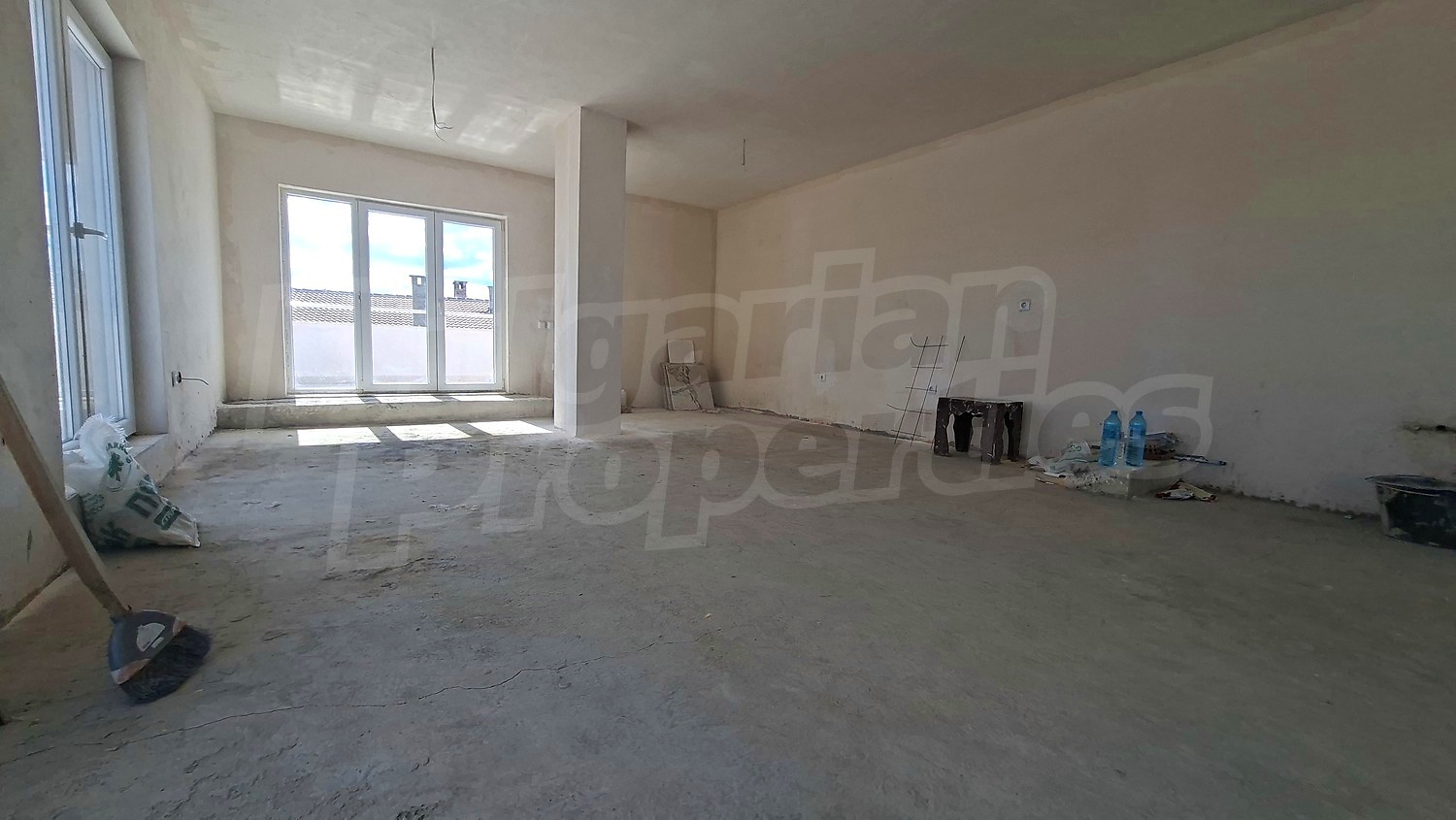 inside, unfurnished, view from balcony