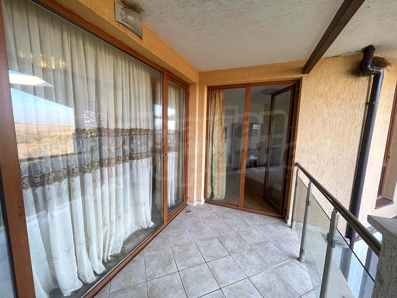 balcony, view from balcony, furnished
