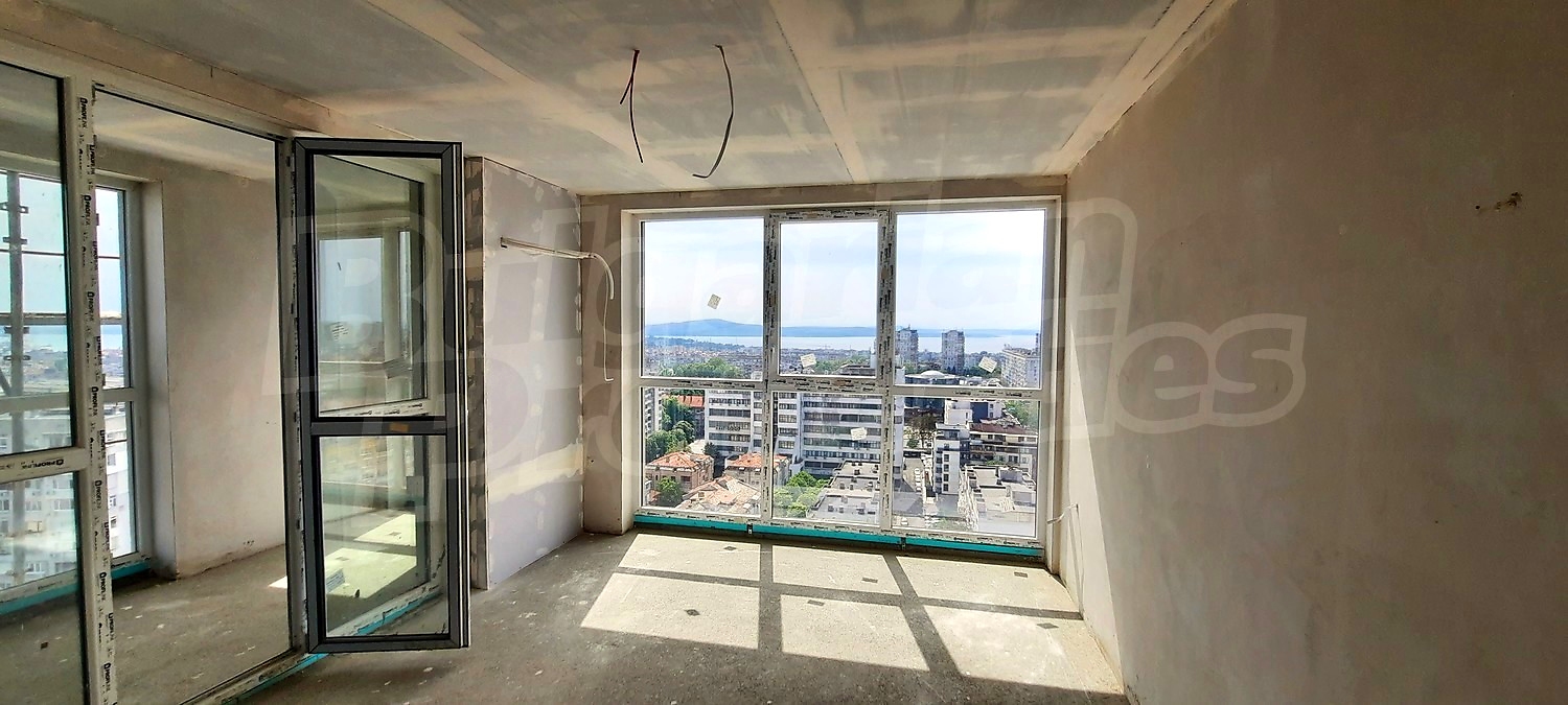 inside, view from balcony, unfurnished