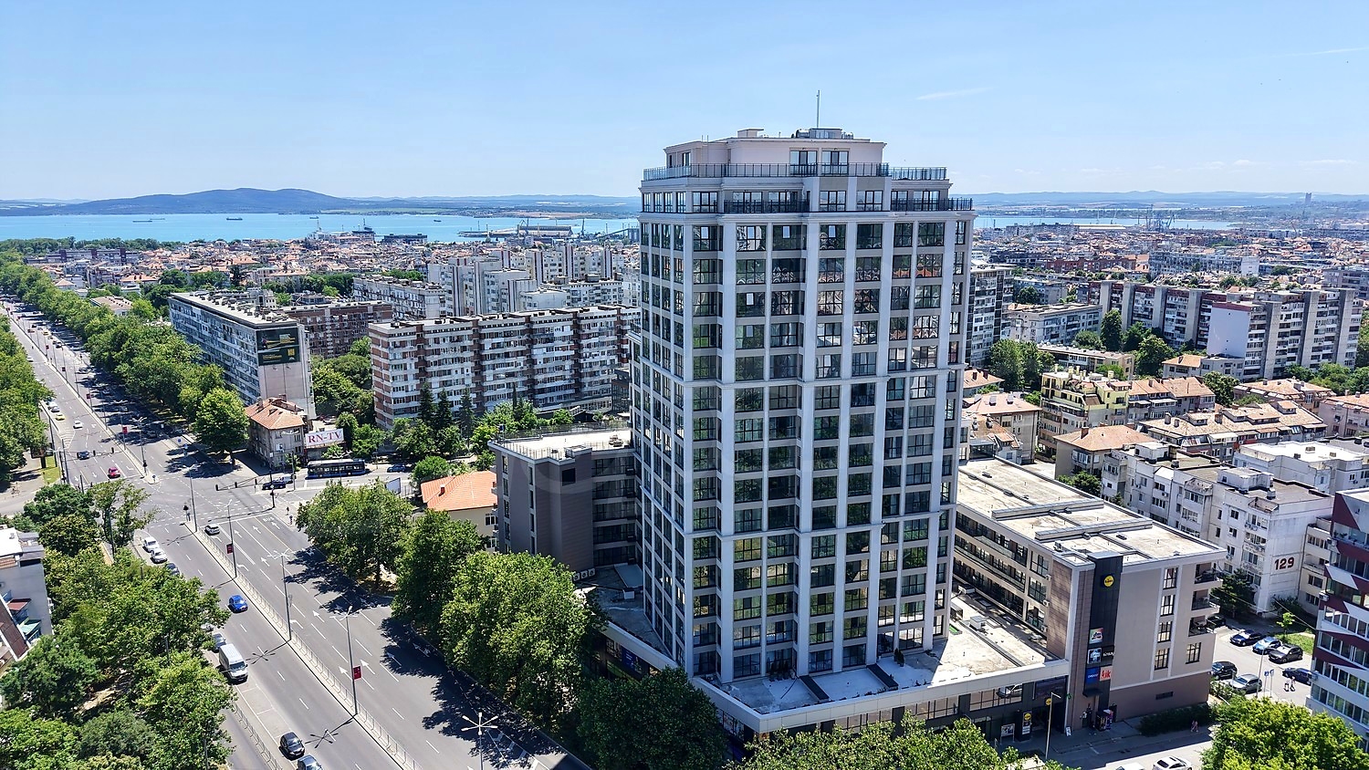outside, facade, view from balcony, city