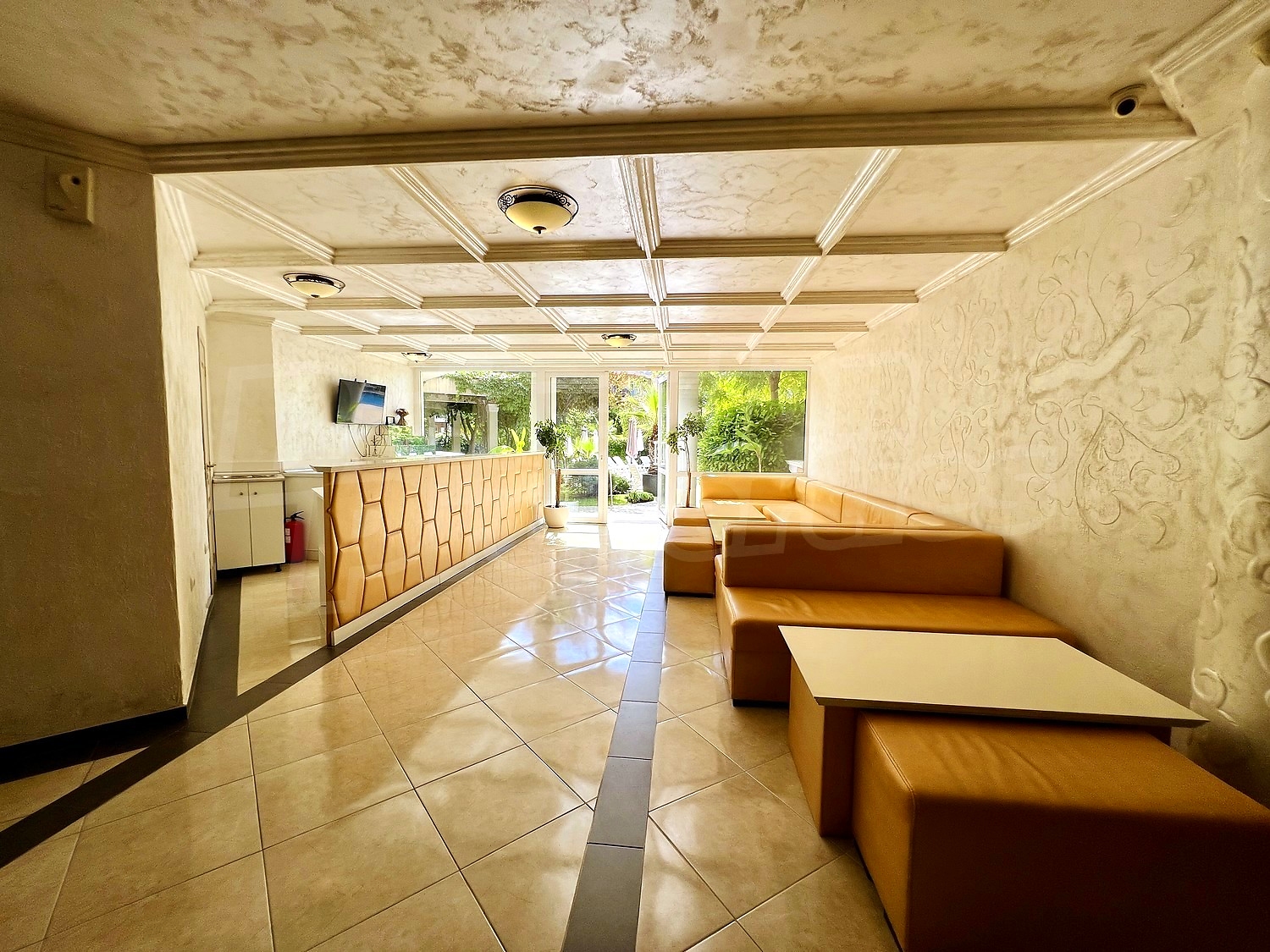 inside, furnished, green area