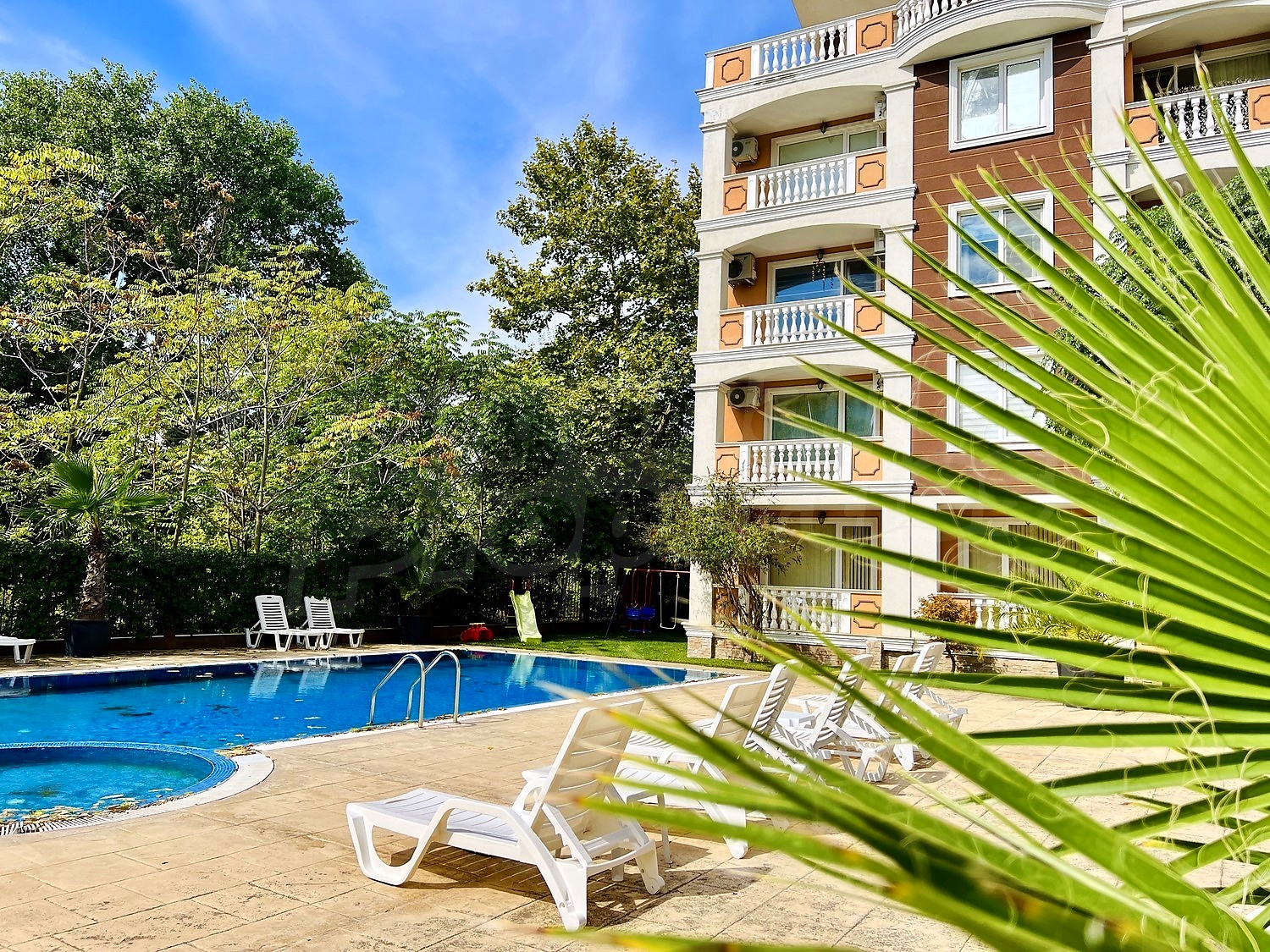 outside, pool, garden, facade