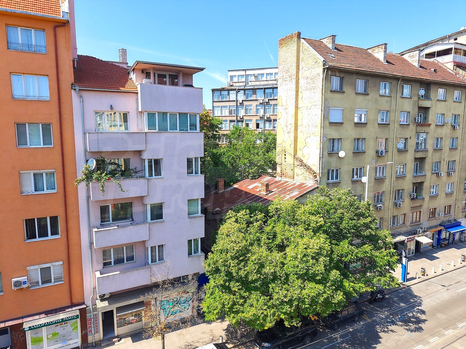 outside, view from balcony, facade