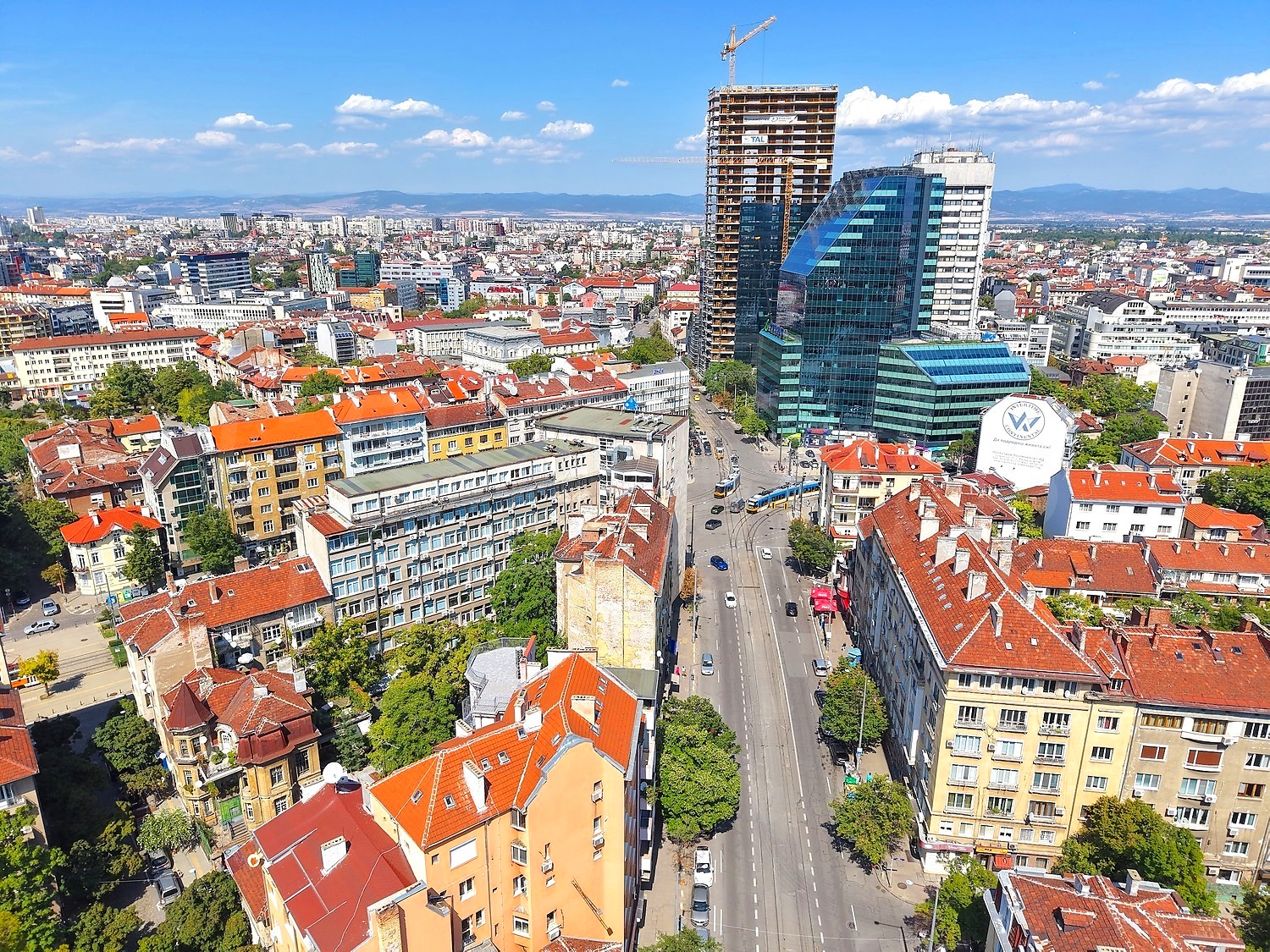 outside, view from balcony, facade, city