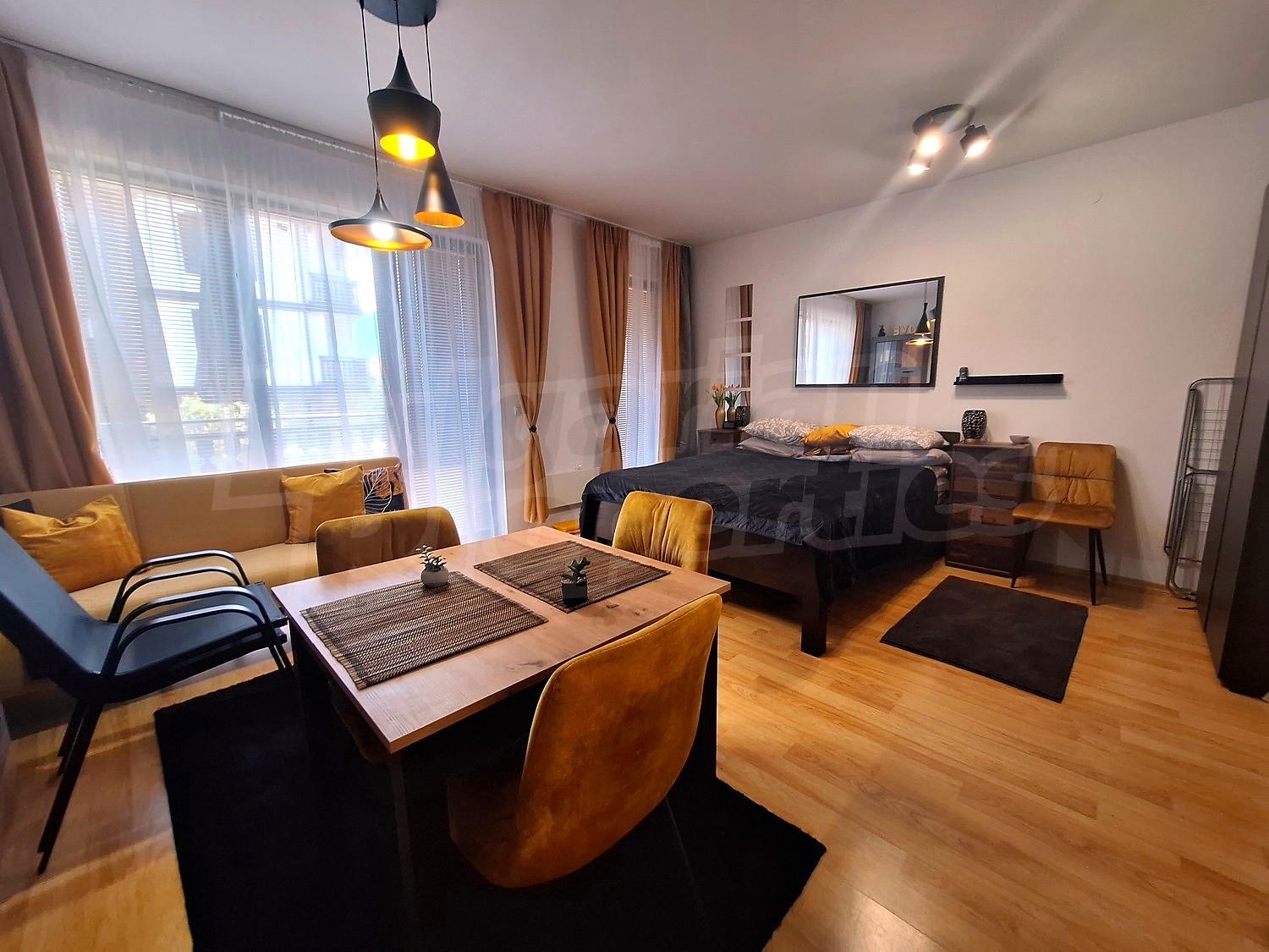 inside, living room, bedroom, furnished
