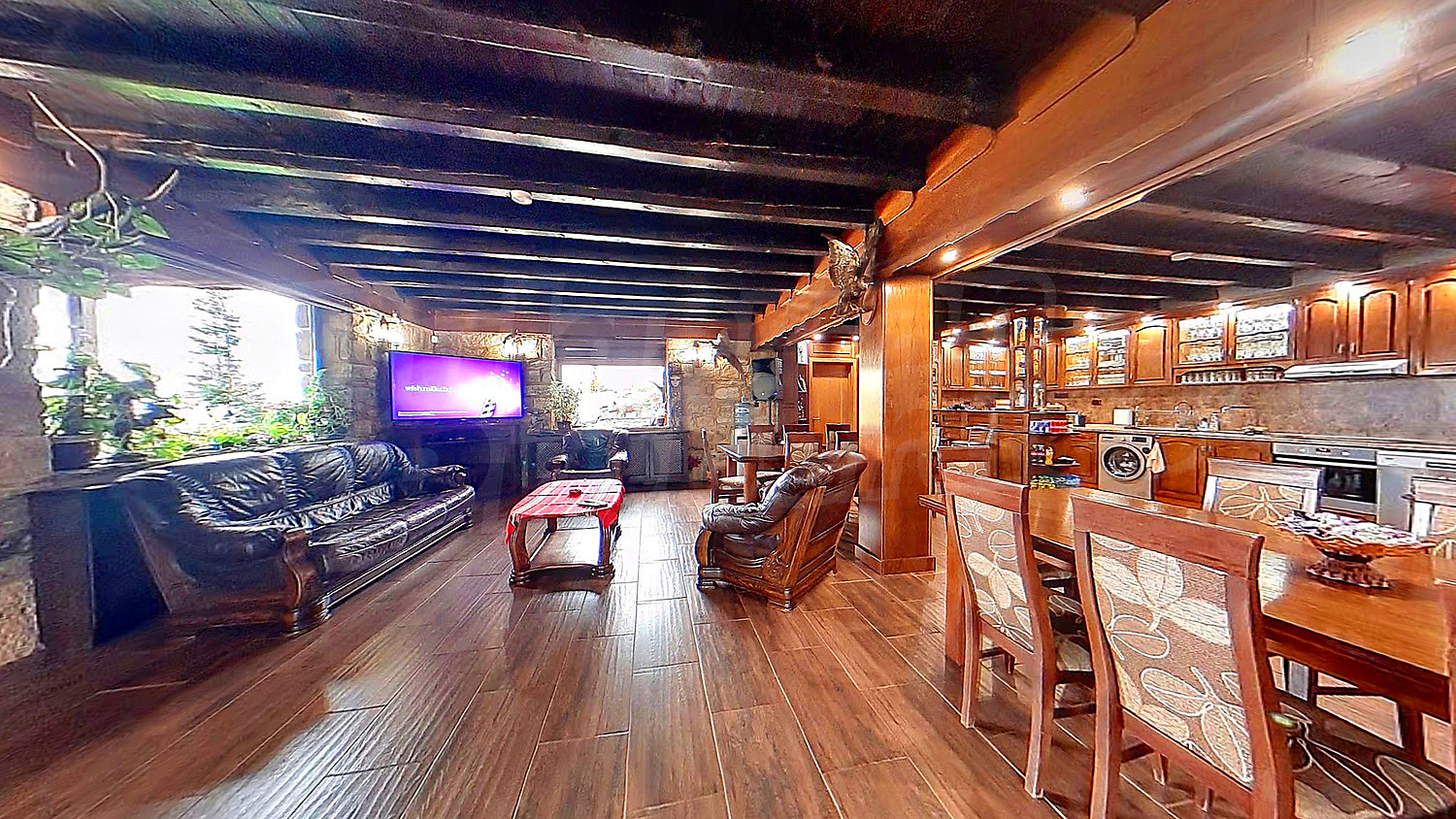 inside, living room, kitchen, furnished